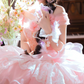 Graceful Off-Shoulder Prom Dress Pink Appliques Lace A-Line Evening Dress C9946