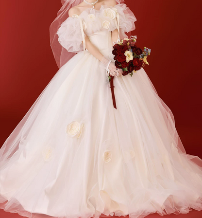 Superbe robe de mariée sirène bustier en satin et tulle, longue et en dentelle, C4563