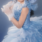 Cute Sleeveless Blue Homecoming Dress Ruffled A-Line Birthday Dress C9951