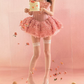 Sweet Strapless Homecoming Dress Pink Floral A-Line Birthday Dress C9953