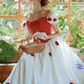 Unique Off-Shoulder Red Prom Dress Satin Floral A-Line Evening Dress C9957