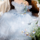 Fascinating Off-Shoulder Blue Prom Dress Sequins Ruffles A-Line Evening Dress C9958
