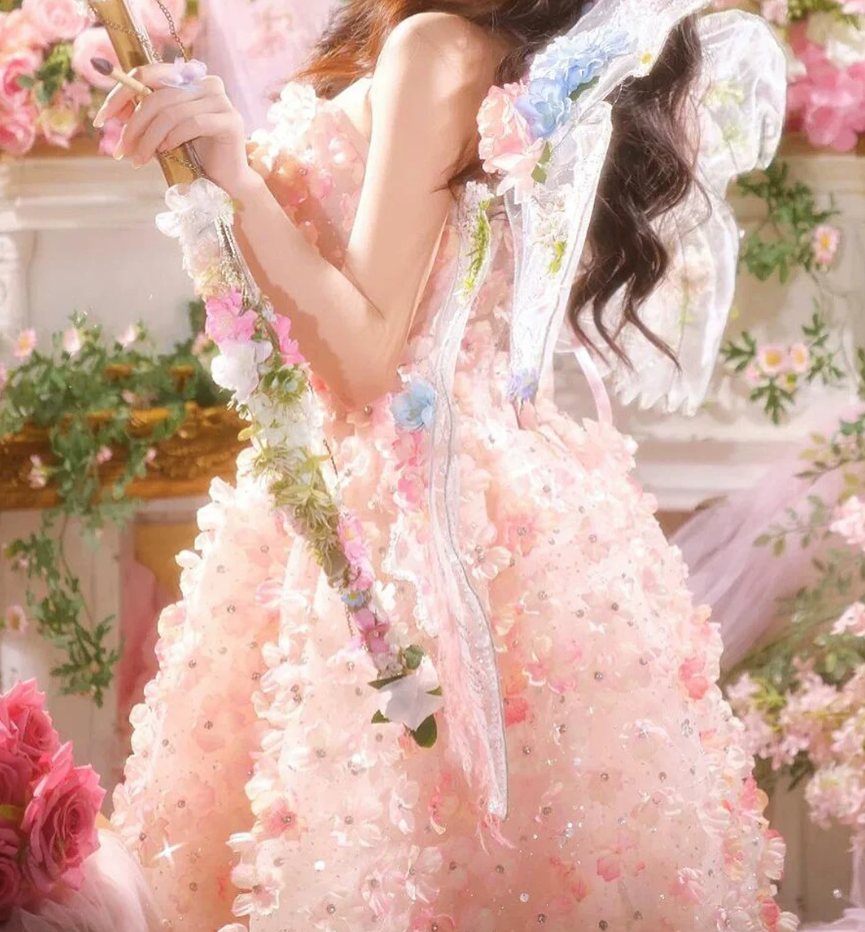 Sleek Strapless Appliques Homecoming Dress Pink Sequins A-Line Birthday Dress C9960
