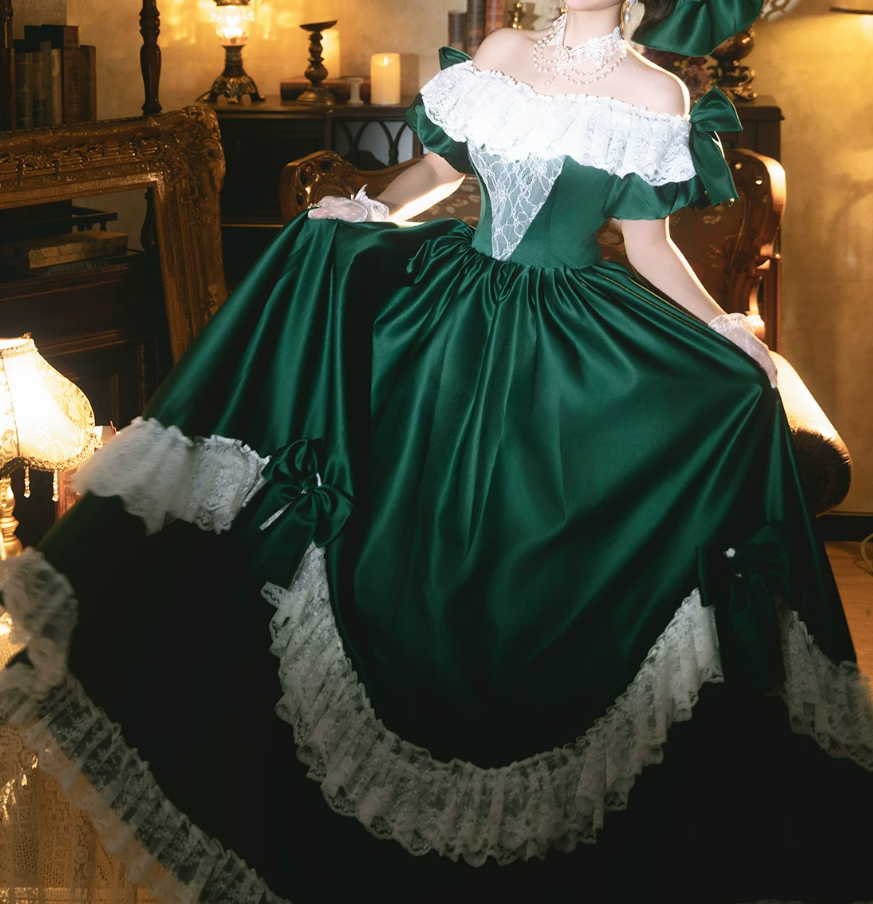 Robe de bal de princesse bustier à volants en satin long, robe de soirée C8117