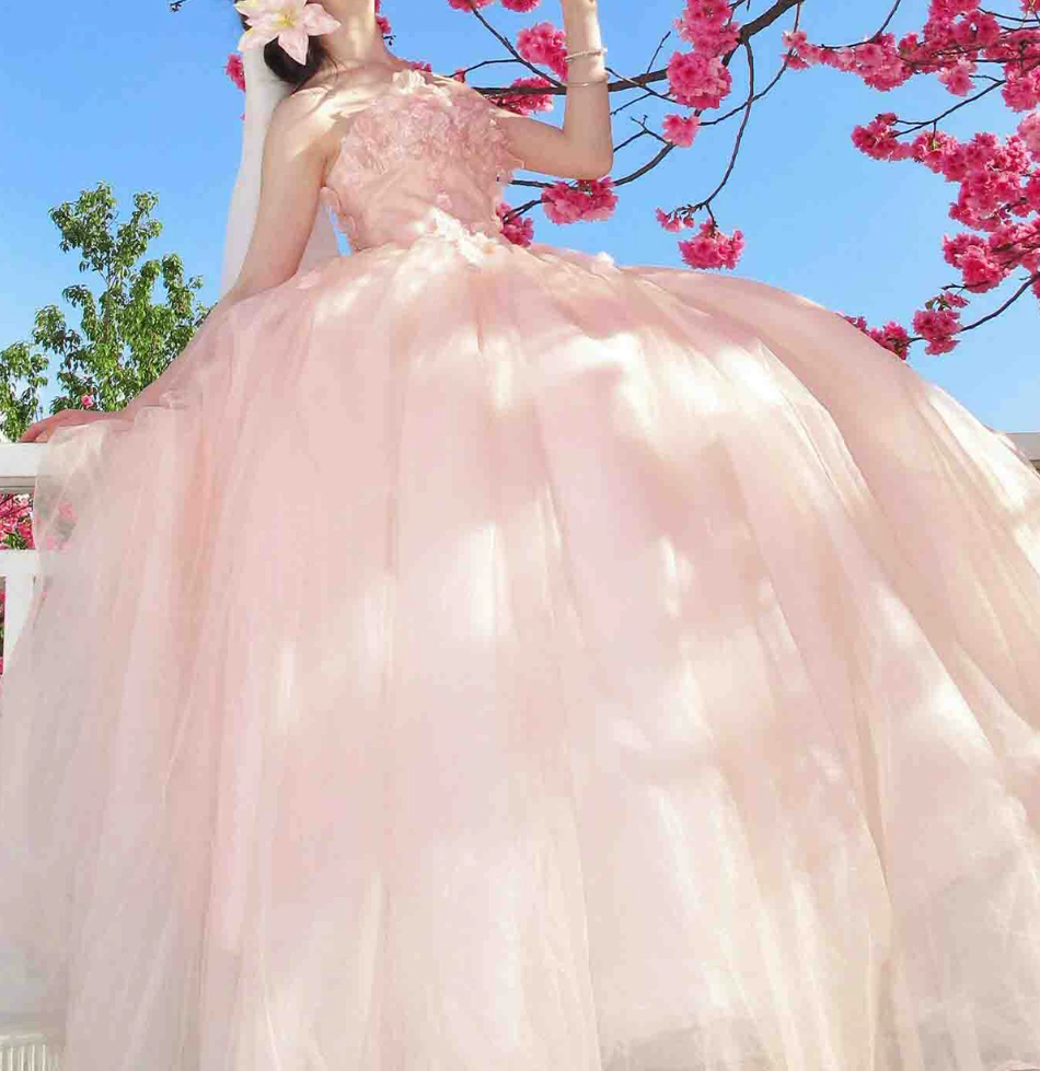 Robe de bal de princesse bustier à volants en satin long, robe de soirée C8117
