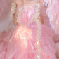 Robe de bal de princesse bustier à volants en satin long, robe de soirée C8117