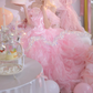 Robe de bal de princesse bustier à volants en satin long, robe de soirée C8117