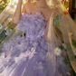 Robe de bal de princesse bustier à volants en satin long, robe de soirée C8117