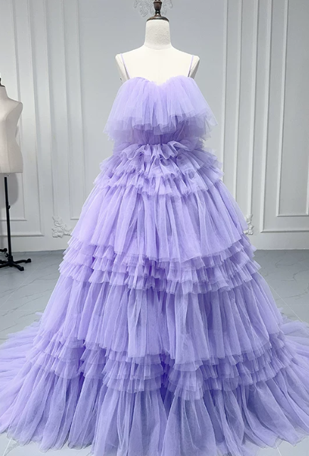 Robe de bal de princesse bustier à volants en satin long, robe de soirée C8117