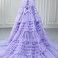 Robe de bal de princesse bustier à volants en satin long, robe de soirée C8117