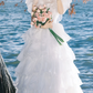 Superbe robe de mariée sirène bustier en satin et tulle, longue et en dentelle, C4563