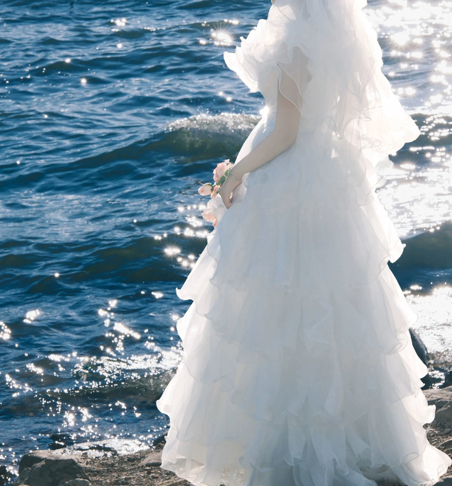 Superbe robe de mariée sirène bustier en satin et tulle, longue et en dentelle, C4563