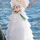 Superbe robe de mariée sirène bustier en satin et tulle, longue et en dentelle, C4563