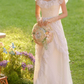Glam Square Neck Wedding Dresses Ruffled Lace A-Line Bridal Dress C9978