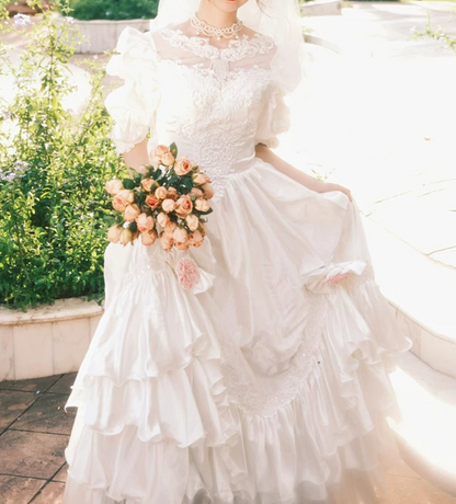 Superbe robe de mariée sirène bustier en satin et tulle, longue et en dentelle, C4563