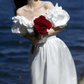Alluring Off-Shoulder Bows Wedding Dresses Satin Ruffles A-Line Bridal Dress C9985