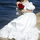 Alluring Off-Shoulder Bows Wedding Dresses Satin Ruffles A-Line Bridal Dress C9985