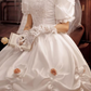 Alluring Off-Shoulder Floral Wedding Dresses Satin Appliques A-Line Bridal Dress C9986