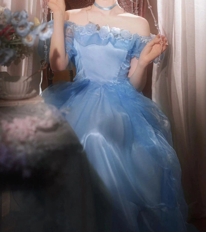 Robe de bal de princesse bustier à volants en satin long, robe de soirée C8117