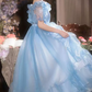 Robe de bal de princesse bustier à volants en satin long, robe de soirée C8117