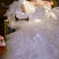 Superbe robe de mariée sirène bustier en satin et tulle, longue et en dentelle, C4563