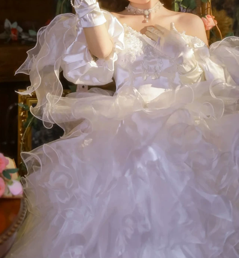 Superbe robe de mariée sirène bustier en satin et tulle, longue et en dentelle, C4563