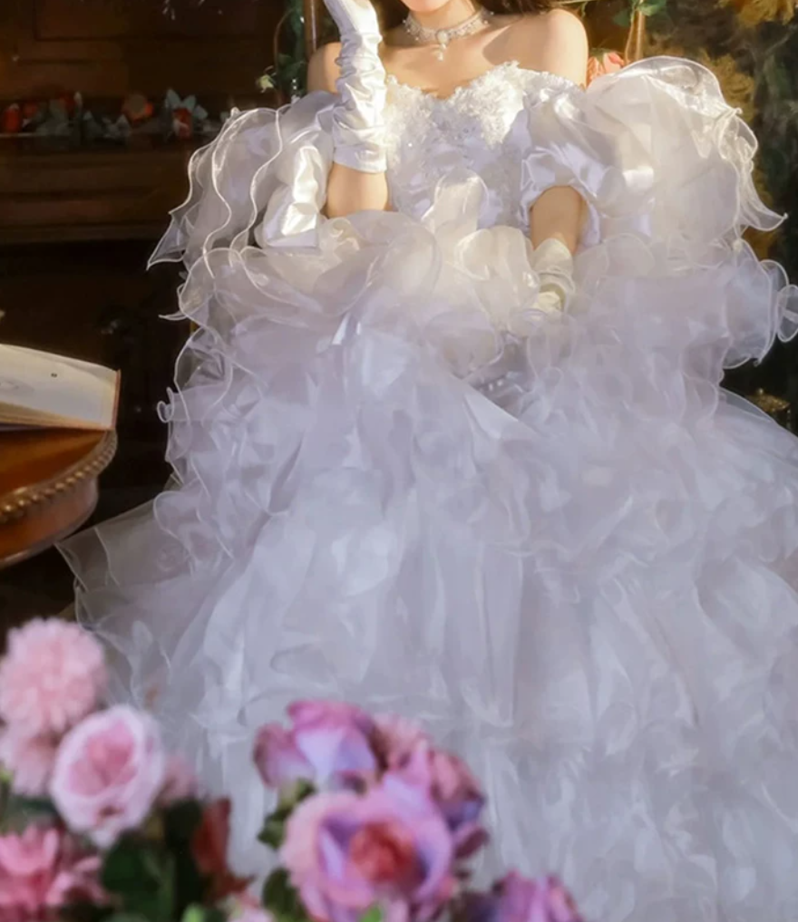 Superbe robe de mariée sirène bustier en satin et tulle, longue et en dentelle, C4563