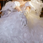 Superbe robe de mariée sirène bustier en satin et tulle, longue et en dentelle, C4563