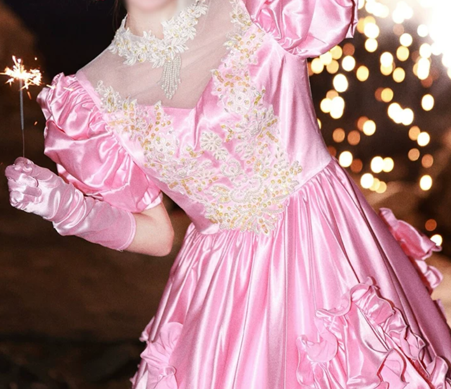 Robe de bal de princesse bustier à volants en satin long, robe de soirée C8117