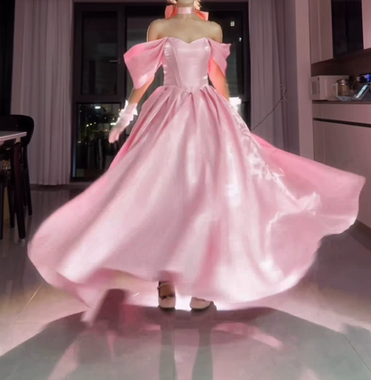 Robe de bal de princesse bustier à volants en satin long, robe de soirée C8117