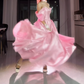 Robe de bal de princesse bustier à volants en satin long, robe de soirée C8117
