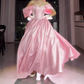 Robe de bal de princesse bustier à volants en satin long, robe de soirée C8117