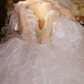 Superbe robe de mariée sirène bustier en satin et tulle, longue et en dentelle, C4563