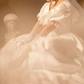 Classical V Neck Wedding Dresses Short Sleeve Satin Lace A-Line Bridal Dress C9994