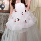 Adorable Strapless Wedding Dresses Tulle Appliques A-Line Bridal Dress C9995
