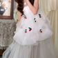 Adorable Strapless Wedding Dresses Tulle Appliques A-Line Bridal Dress C9995