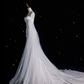 Vintage Mermaid Strapless Tulle Long White Wedding Dresses C674