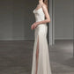 Elegant Mermaid Spaghetti Straps Long White Wedding Dresses CC354