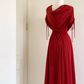 Robe de bal de princesse bustier à volants en satin long, robe de soirée C8117