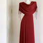 Robe de bal de princesse bustier à volants en satin long, robe de soirée C8117