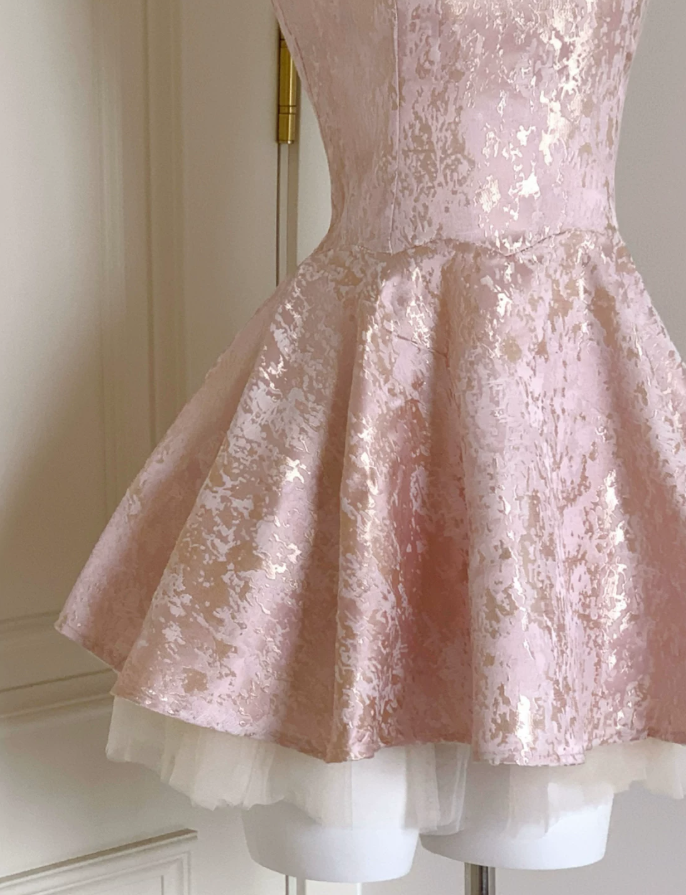 Mini robe de soirée en satin, sans bretelles, sans manches, ligne a, simple, C899