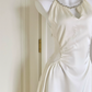 Classical Jewel Neck Beaded Prom Dress White Satin A-Line Evening Dress D0060