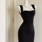 Mini robe de soirée en satin, sans bretelles, sans manches, ligne a, simple, C899