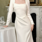 Robe de bal de princesse bustier à volants en satin long, robe de soirée C8117