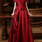 Robe de bal de princesse bustier à volants en satin long, robe de soirée C8117