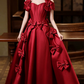 Robe de bal de princesse bustier à volants en satin long, robe de soirée C8117