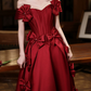 Robe de bal de princesse bustier à volants en satin long, robe de soirée C8117