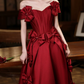 Robe de bal de princesse bustier à volants en satin long, robe de soirée C8117