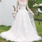 Glam Strapless Wedding Dresses Appliques A-Line Bridal Dress D0066