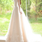 Glam Strapless Wedding Dresses Appliques A-Line Bridal Dress D0066